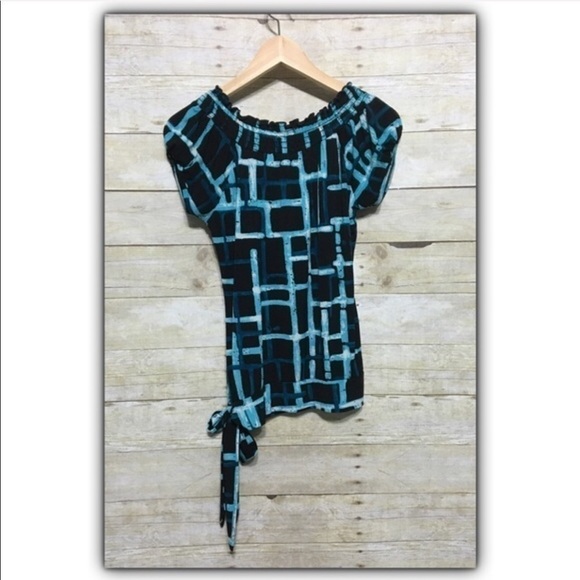 HeartSoul abstract print tie waist top Jr size M - Picture 4 of 5